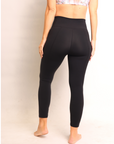 women's maternity tights with pockets in black