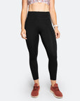 back view high waisted leggings in black