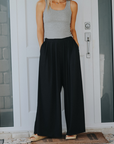 Wide Leg Ribbed Pants