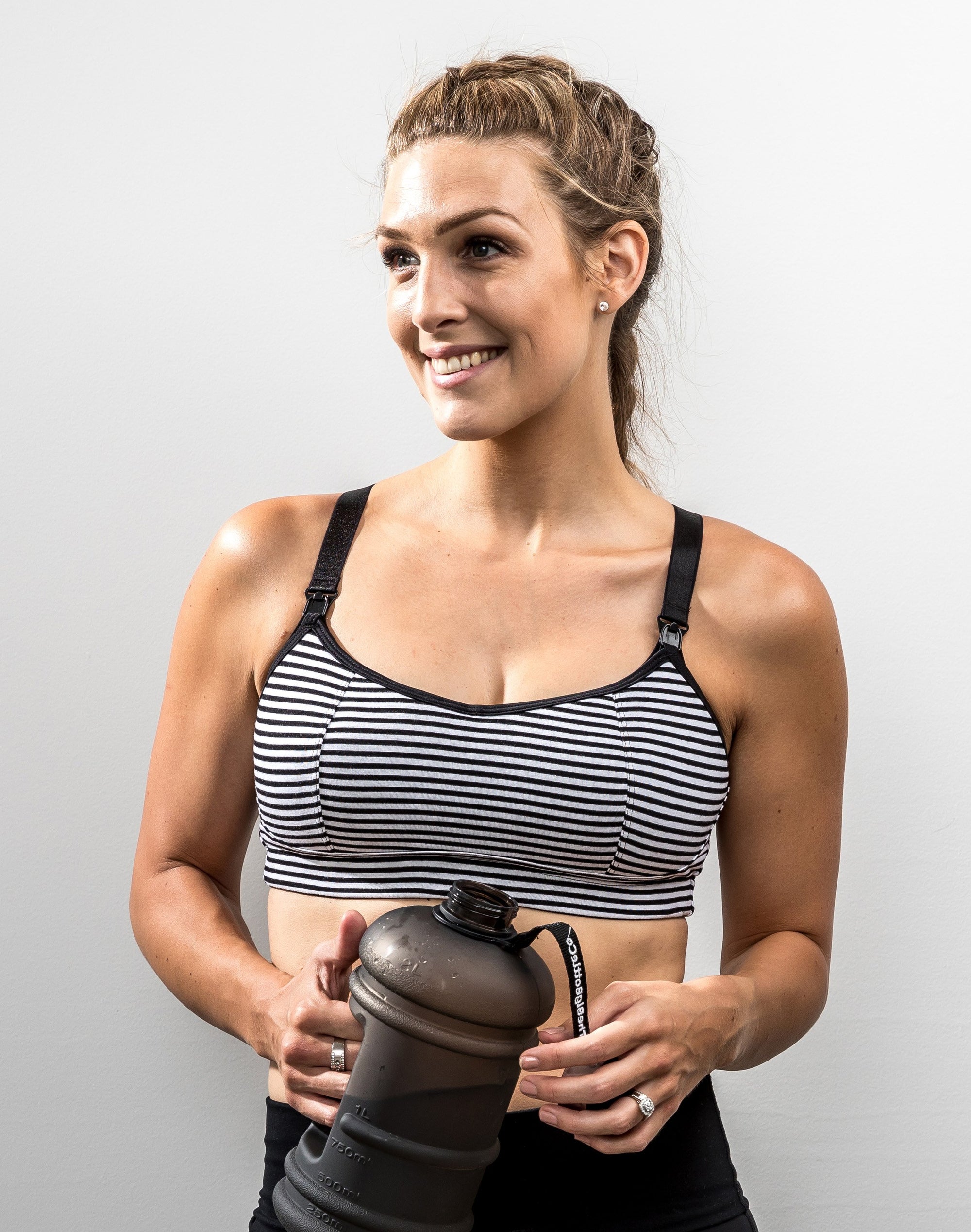 ** CLEARANCE ** Maternity Activewear Bra - Fit2feed Bra Stripe