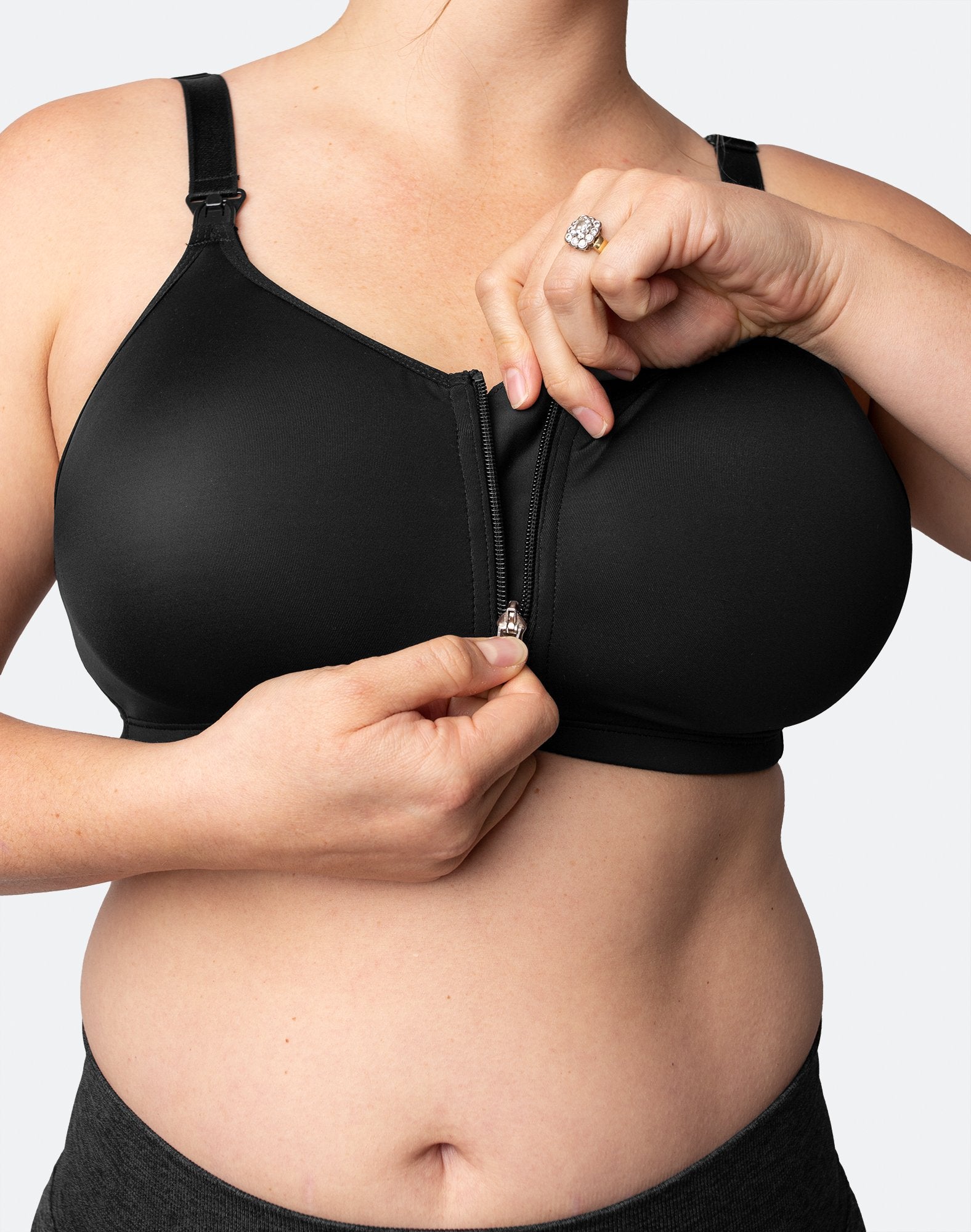 ** CLEARANCE ** Front Closure Nursing Bra - Radiance Bra (E-G Cup) Black